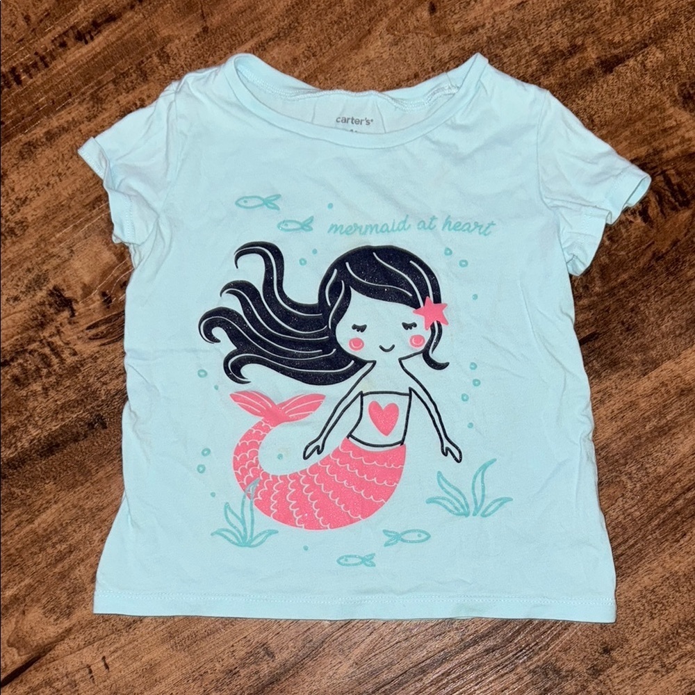 Carter's Blue and Pink Mermaid Tee Short Sleeve
